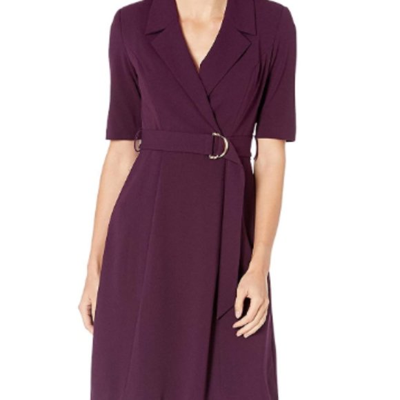 Women's mid sleeve A-shaped overcoat dress